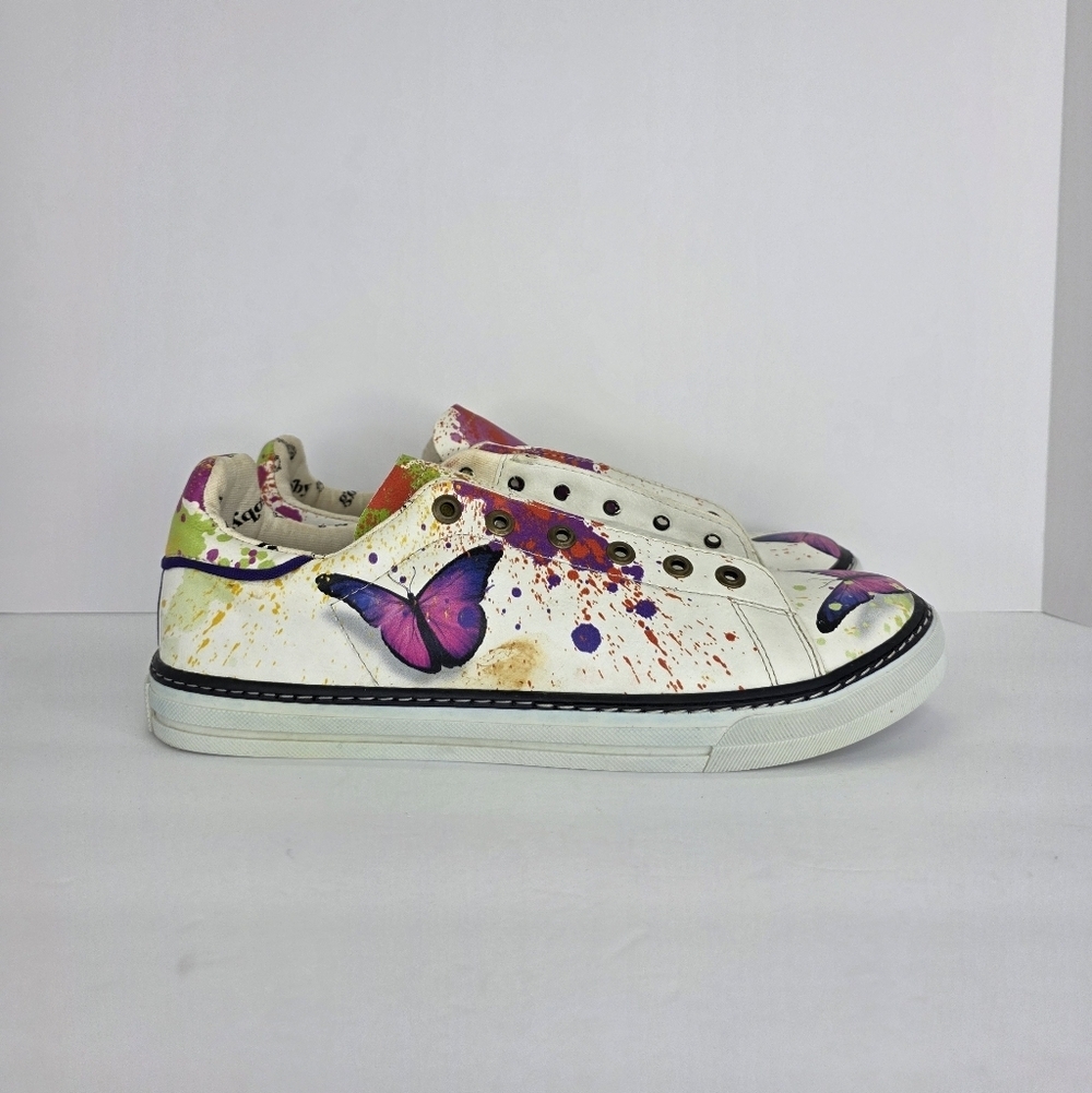 Goby Sneaker GSS117 Colorful Butterfly Graffiti Print Women's Casual EU 41 US 10 - Picture 6 of 14